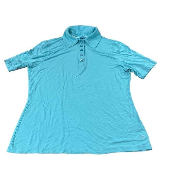 EUC Turquoise Lizzie Driver Golf Polo Lilly Vibes soft and Comfy LARGE Fitted - Picture 1 of 7